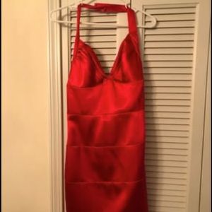 Cherry Red Halter Back Dress